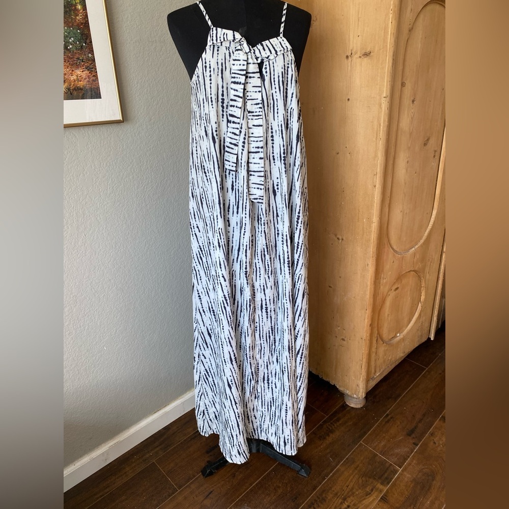 Black and White Striped Maxi Dress